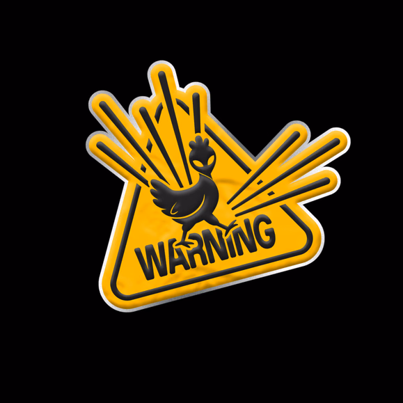 Жёлтый стикер Warning