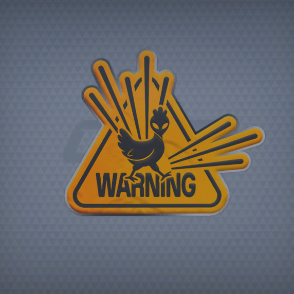 Рендер жёлтого стикера Warning